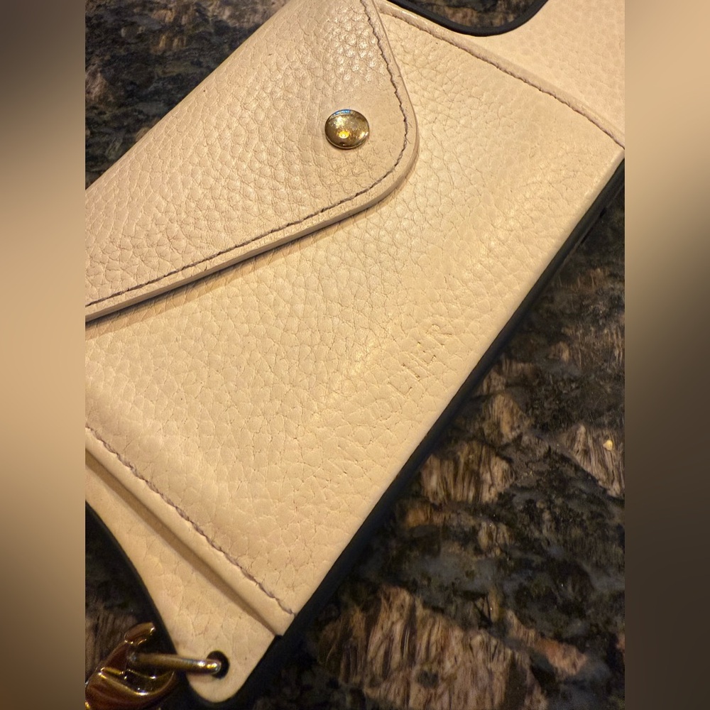 Bandolier Ivory iPhone 14 Pro Max Case with Gold Wristlet Chain - Picture 3 of 4